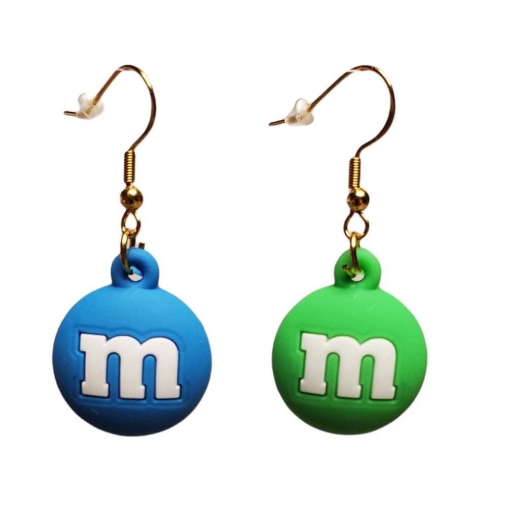 🎄3 FOR $20🎄Handmade Silicone M & M Dangle Earrings. Comes with Box.